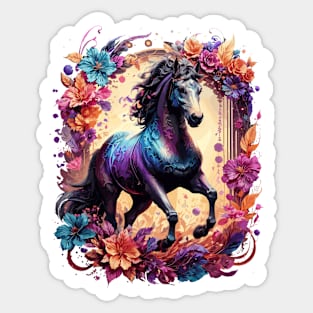 Majestic Stallion Floral Sticker